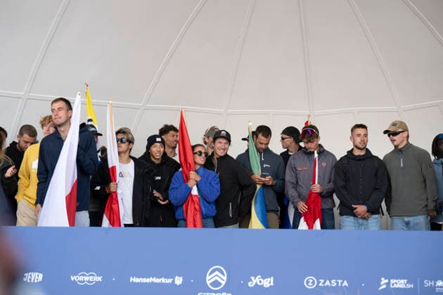 PWA Citroën World Windsurfing Tour Sylt 2026, Sylt Westerland, September 25, 2026: Takuma Sugi (Freestyle Men and Wave Men), Japan, J 7; Balz Müller (Freestyle Men), Switzerland, SUI 21 Pauline Katz, Wave Women, Switzerland, SUI 4 PWA Citroën World Windsurfing Tour Sylt 2026 on September 25, 2026, at Brandenburger Beach in Westerland, Sylt, Germany Copyright: xBEAUTIFULxSPORTS AndreasxDickx