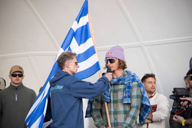 PWA Citroën World Windsurfing Tour Sylt 2026, Sylt Westerland, September 25, 2026, Ingo Meyer, the Voice of Surfing, Lennert Neubauer, Freestyle Men, Greece, GRE 734 PWA Citroën World Windsurfing Tour Sylt 2026 on September 25, 2026, at Brandenburger Beach in Sylt-Westerland, Germany Copyright: xBEAUTIFULxSPORTS AndreasxDickx