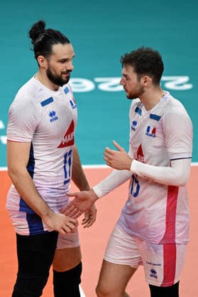 Db Milano 25 09 2026 - Campionato Europeo Pallavolo maschile Finlandia-Francia foto Daniele Buffa Image nella foto: Antoine Brizard-Mathis Henno 