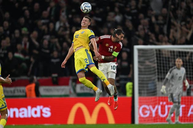 IPA88971287 - Mykola Matviyenko (Ukraine). Against Dominik Szoboszlai (Hungary) during the Nations League group stage, Matchday 1, between Hungary and Ukraine on September 26, 2026, at the Puskás Arena in Budapest, Hungary  Copyright: xVincenzoxOrlando IPAxSportx xx IPA88971287