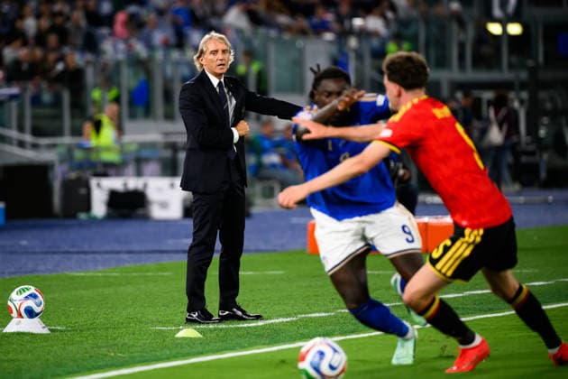 Roberto Mancini, head coach of Italy, during the Nations League football match between Italy and Belgium at Stadio Olimpico in Rome (Italy), September 25, 2026. AndreaxStaccioli