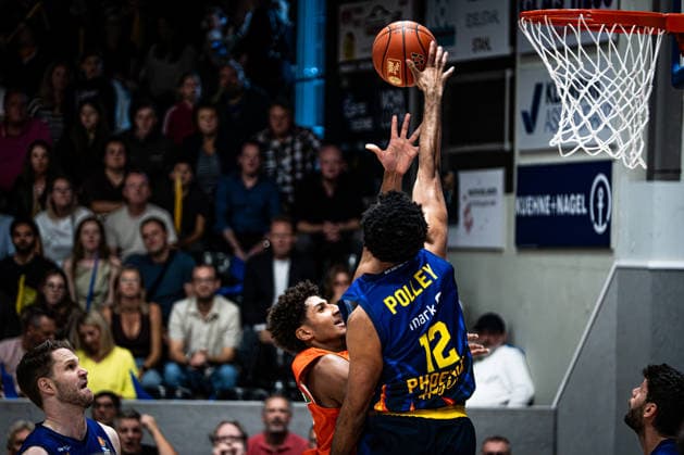 easyCredit BBL Phoenix Hagen vs. ratiopharm Ulm, Hagen, September 25, 2026, Ischelandhalle Hagen Tyler Polley 12, Phoenix Hagen, SF on a block easyCredit BBL Phoenix Hagen vs. ratiopharm Ulm, Hagen, September 25, 2026, Ischelandhalle Hagen Copyright: xBEAUTIFULxSPORTS Piepenstockx