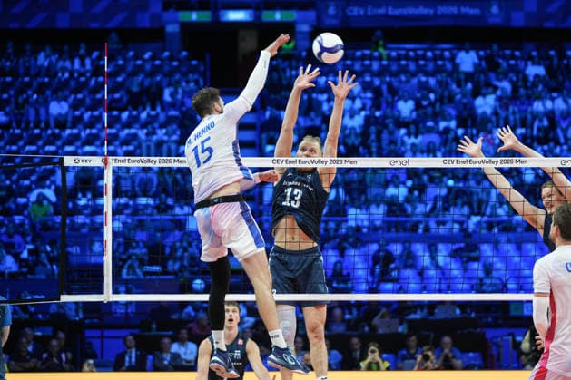 IPA88972529 - Joonas Jokela (FIN) during Eurovolley 2026—Semifinal—Finland vs. France, CEV Eurovolley Men s match in Assago (MI), Italy, September 25, 2026  Copyright: xSilvanoxMarcoxCesario IPAxSportx xx IPA88972529