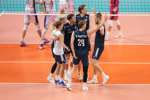 IPA88972532 - Lineup (FIN) for Eurovolley 2026 - Semifinal - Finland vs. France, CEV Eurovolley Men s match in Assago (MI), Italy, September 25, 2026  Copyright: xSilvanoxMarcoxCesario IPAxSportx xx IPA88972532