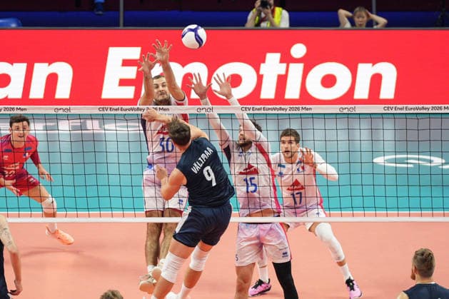 IPA88972581 - Francois Huetz (FRA) during Eurovolley 2026—Semifinal—Finland vs. France, CEV Eurovolley Men s match in Assago (MI), Italy, September 25, 2026  Copyright: xSilvanoxMarcoxCesario IPAxSportx xx IPA88972581