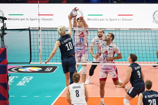 IPA88972531 - Nuutti Niinivaara (FIN) during Eurovolley 2026 – Semifinal – Finland vs. France, CEV Eurovolley Men’s match in Assago (MI), Italy, September 25, 2026  Copyright: xSilvanoxMarcoxCesario IPAxSportx xx IPA88972531