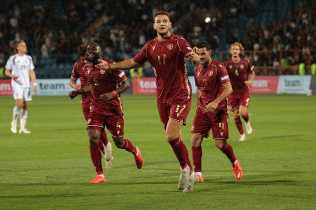 Artur Gharibyan of Armenia celebrates after scoring a goal during the UEFA Nations League match between Armenia and Latvia at the Vazgen Sargsyan Republican Stadium in Yerevan, Armenia, on September 25, 2026. Yerevan Vazgen Sargsyan Republican Stadium, Charents street, Kentron, Yerevan, 0070, Armenia Armenia Copyright: xArturxStabulnieksx 1683249