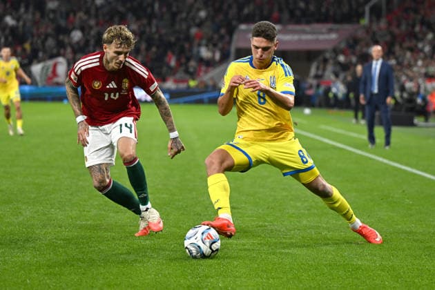 IPA88971949 - Georgiy Sudakov (Ukraine) during the Nations League phase, Matchday 1, between Hungary and Ukraine on September 26, 2026, at the Puskas Arena in Budapest, Hungary  Copyright: xVincenzoxOrlando IPAxSportx xx IPA88971949