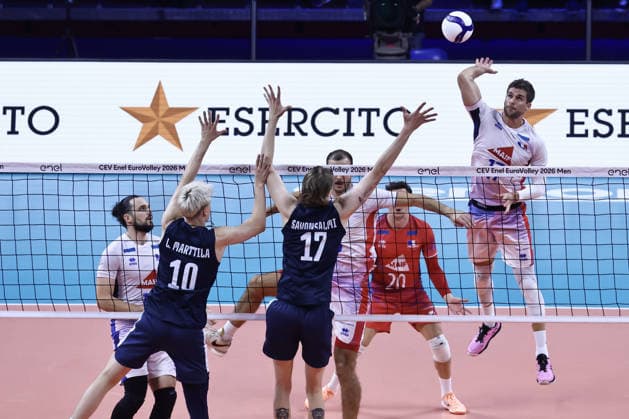 IPA88971950 - Attack by 17 Trevor Clevenot (France) during the Final Four of the CEV Enel EuroVolley 2026 match between France and Finland at the Unipol Forum in Milan, Italy, on September 25, 2026, during EuroVolley 2026 - Semifinal - Finland vs. France, CEV EuroVolley Men s match in Assago (MI), Italy, September 25, 2026  Copyright: xValerioxOrigo IPAxSportx xx IPA88971950