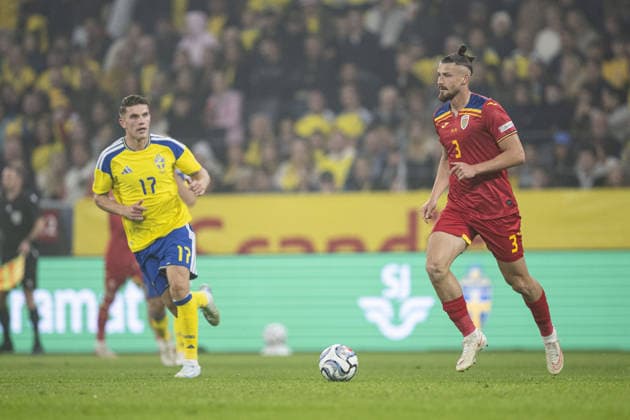 STOCKHOLM, SWEDEN - SEPTEMBER 25: Radu Dragusin of Romania during the Nations league soccer game between Sweden and Romania on Strawberry Arena in Stockholm, Sweden on September 25. Copyright: xPhilipxKangasx xSPPx Sportspressphoto_SPR239572