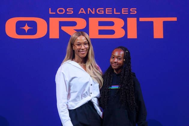 September 25, 2026, Inglewood, California, USA: (L-R) Savannah James and Zhuri James at the Los Angeles Orbit Volleyball Team launch and logo reveal on Friday September 25, 2026 at the Intuit Dome in Inglewood, California. ARIANA RUIZ PI Inglewood USA - ZUMAp124 20260925_zaa_p124_025 Copyright: xArianaxRuizx