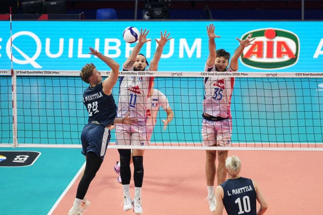 VOLLEYBALL - CEV Eurovolley Men - Eurovolley 2026 - Semifinal - Finland vs. France Photo by IPA ABACAPRESS.COM88972574 - Antoine Brizard (FRA) during Eurovolley 2026—Semifinal—Finland vs. France, CEV Eurovolley Men s match in Assago (MI), Italy, September 25, 2026 Assago (MI) Italy  Copyright: xIPAxSport ABACAx