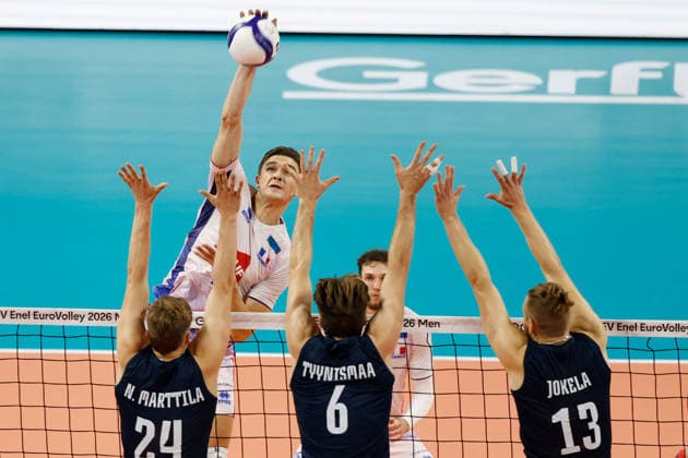 IPA88974248 - <<enter caption here>> during the CEV Enel EuroVolley 2026 semifinal match between Finland and France at the Unipol Forum on September 25, 2026, in Milan, Italy.  Copyright: xRichardxMorgano IPAxSportx xx IPA88974248