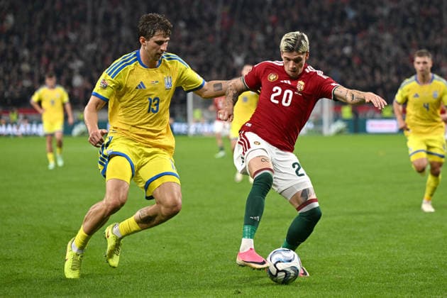 SOCCER - UEFA Nations League - Hungary vs. Ukraine Photo by IPA ABACAPRESS.COM88973608 - Illia Zabarnyi (Ukraine) against Roland Sallai (Hungary) during the Nations League group stage, Matchday 1, between Hungary and Ukraine on September 26, 2026, at the Puskás Arena in Budapest, Hungary Budapest Hungary  Copyright: xIPAxSport ABACAx
