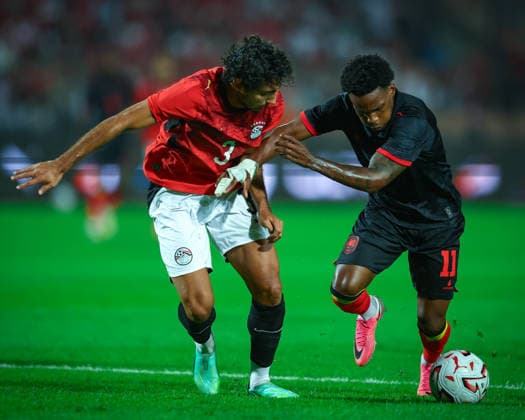 Egypt v Angola at the Africa Cup of Nations Qualifiers 2027 - Group B Mohamed HANY and MILSON during the match between Egypt v Angola at the Africa Cup of Nations Qualifiers KE.TZ.UG 2027 Group B at Cairo International Stadium, Cairo, Egypt Cairo Cairo Egypt Copyright: xMohamedxTageldinx