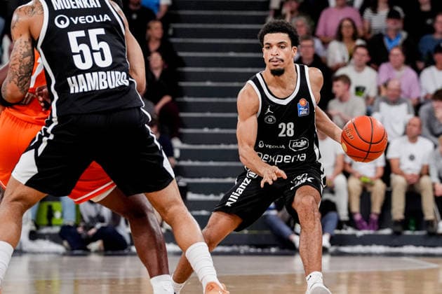 Germany s easyCredit Basketball Bundesliga, 2026–27 Regular Season, Matchday 2: Veolia Towers Hamburg vs. Niners Chemnitz at Inselpark Arena, Hamburg; Mathys Kangudia of Veolia Towers Hamburg, 28 Copyright: xStefanxTrochax