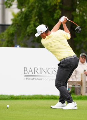 MEDINAH, IL - SEPTEMBER 25: Team International golfer Sungjae Im plays his tee shot on the 3rd hole during the second round of the 2026 Presidents Cup on September 25, 2026, at Medinah Country Club in Medinah, Illinois. (Photo by Brian Spurlock Icon Sportswire) GOLF: SEP 25 Presidents Cup EDITORIAL USE ONLY Icon26092574
