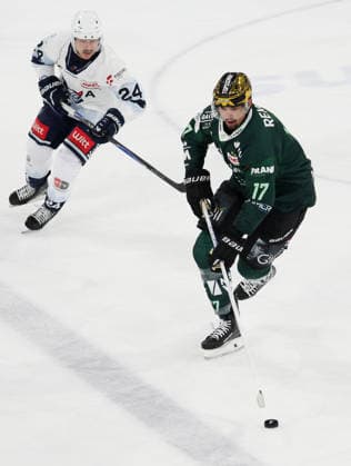 September 25, 2026, Germany, Bietigheim: Ice Hockey – Steelers Bietigheim vs. Blue Devils Weiden; from left: Niklas Postel (Weiden), Marek Racuk (Steelers)