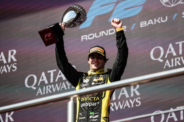 AUTO - FORMULA 2 2026 - BAKU CAMARA Rafael (bra), Invicta Racing, Dallara F2 2024, podium during the 12th round of the 2026 FIA Formula 2 Championship from September 24 to 26, 2026 on the Baku City Circuit, in Baku, Azerbaijan - BakuAzerbaijan  Copyright: xEricxAlonsox