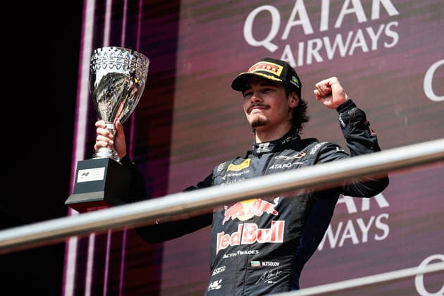 AUTO - FORMULA 2 2026 - BAKU TSOLOV Nikola (bul), Campos Racing, Dallara F2 2024, portrait podium during the 12th round of the 2026 FIA Formula 2 Championship from September 24 to 26, 2026 on the Baku City Circuit, in Baku, Azerbaijan - BakuAzerbaijan  Copyright: xEricxAlonsox