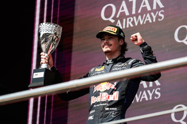 AUTO - FORMULA 2 2026 - BAKU TSOLOV Nikola (bul), Campos Racing, Dallara F2 2024, portrait podium during the 12th round of the 2026 FIA Formula 2 Championship from September 24 to 26, 2026 on the Baku City Circuit, in Baku, Azerbaijan - BakuAzerbaijan  Copyright: xEricxAlonsox