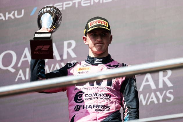 AUTO - FORMULA 2 2026 - BAKU DUNNE Alex (irl), Rodin Motorsport, Dallara F2 2024, portrait podium during the 12th round of the 2026 FIA Formula 2 Championship from September 24 to 26, 2026 on the Baku City Circuit, in Baku, Azerbaijan - BakuAzerbaijan  Copyright: xEricxAlonsox