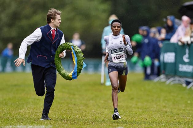 September 26, 2026: Francine Niyomukunzi, winner of the Women’s 15 km race at the Lidingöloppet on September 26, 2026, in Lidingö  Copyright: PETERxHOLGERSSON BB260926PH012