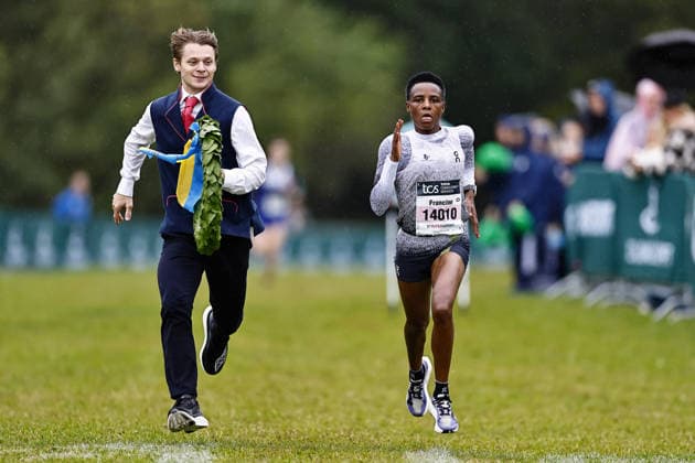 September 26, 2026: Francine Niyomukunzi, winner of the Women’s 15 km race at the Lidingöloppet on September 26, 2026, in Lidingö  Copyright: PETERxHOLGERSSON BB260926PH014
