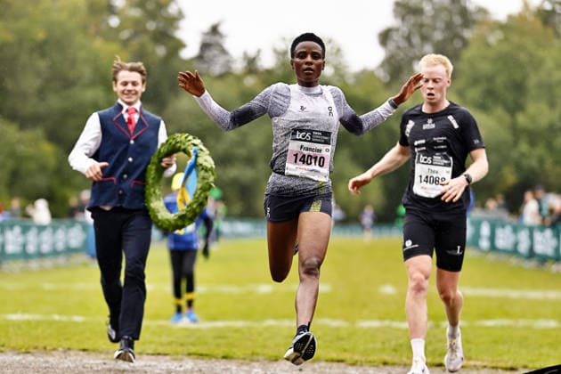 September 26, 2026: Francine Niyomukunzi, winner of the Women’s 15 km race at the Lidingöloppet on September 26, 2026, in Lidingö  Copyright: PETERxHOLGERSSON BB260926PH015