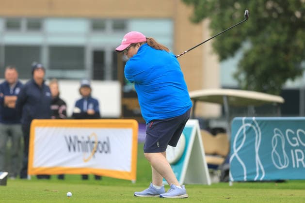 REPRO FREE *PRESS RELEASE NO REPRODUCTION FEE* EDITORIAL USE ONLY Flogas Irish Mixed Foursomes & Four-Ball, Westmanstown Golf Club, Dublin 26 9 2026 Whirlpool Mixed Four-Ball Greenacres™s Victoria Green Victoria Green 26 9 2026  Copyright: xx BK1_7396 copy