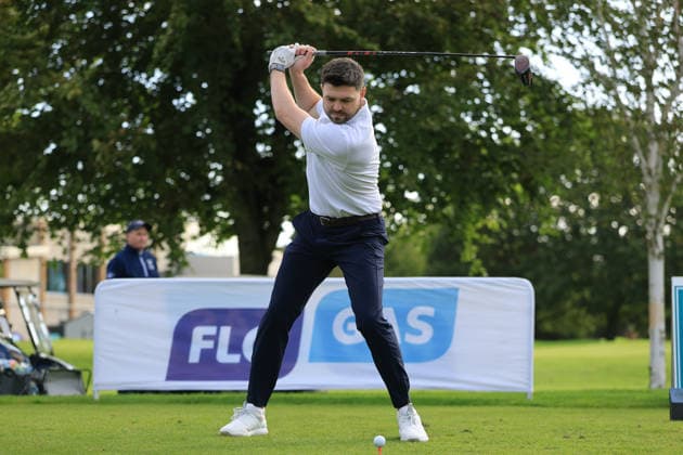REPRO FREE *PRESS RELEASE NO REPRODUCTION FEE* EDITORIAL USE ONLY Flogas Irish Mixed Foursomes & Four-Ball, Westmanstown Golf Club, Dublin 26 9 2026 Cushendall™s Kevin McDonnell Kevin McDonnell 26 9 2026  Copyright: xx BK1_2747 copy