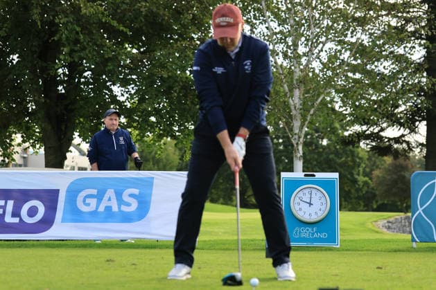 REPRO FREE *PRESS RELEASE NO REPRODUCTION FEE* EDITORIAL USE ONLY Flogas Irish Mixed Foursomes & Four-Ball, Westmanstown Golf Club, Dublin 26 9 2026 Ardee™s Tom Muldoon watches as Cushendall™s Conor McCambridge prepares to tee off Tom Muldoon watches as Conor McCambridge prepares to tee off 26 9 2026  Copyright: xx BK1_3217 copy
