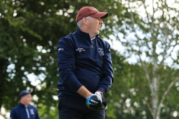 REPRO FREE *PRESS RELEASE NO REPRODUCTION FEE* EDITORIAL USE ONLY Flogas Irish Mixed Foursomes & Four-Ball, Westmanstown Golf Club, Dublin 26 9 2026 Cushendall™s Conor McCambridge Conor McCambridge 26 9 2026  Copyright: xx BK1_3328 copy