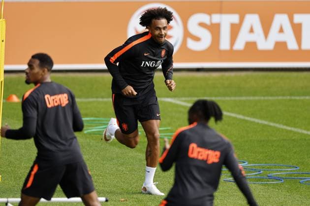 ZEIST - Joshua Zirkzee during a training session in preparation for the Nations League matches against Greece and Serbia. BART STOUTJESDIJK ANP xVIxANPxSportx xxANPxIVx 570218465 originalFilename: 570218465.jpg