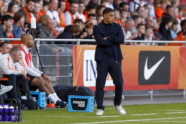 DEVENTER , 25-09-2026 , Stadium De Adelaarshorst , season 2026 2027 , EURO U-21 Qualification football . match between Netherlands U-21 and Norway U-21, FINAL RESULT 0-0, Picture shows Netherlands U21, U 21 trainer coach Michael Reiziger Netherlands U21 - Norway U21  x207587660x Copyright: