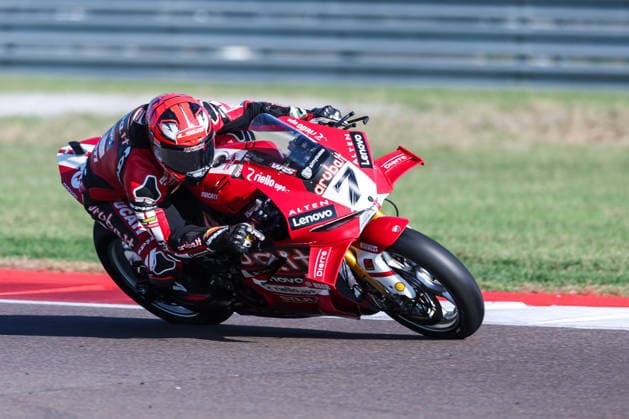 Iker Lecuona of Aruba.it Racing - Ducati with Ducati Panigale V4R seen during Free Practice 3 of SBK Round 10 EICMA Italian Round. Cremona Italy Copyright: xBEAUTIFULxSPORTS Carabellix