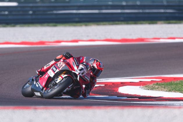Nicolo Bulega of Aruba.it Racing - Ducati with Ducati Panigale V4R seen during Free Practice 3 of SBK Round 10 EICMA Italian Round. Cremona Italy Copyright: xBEAUTIFULxSPORTS Carabellix