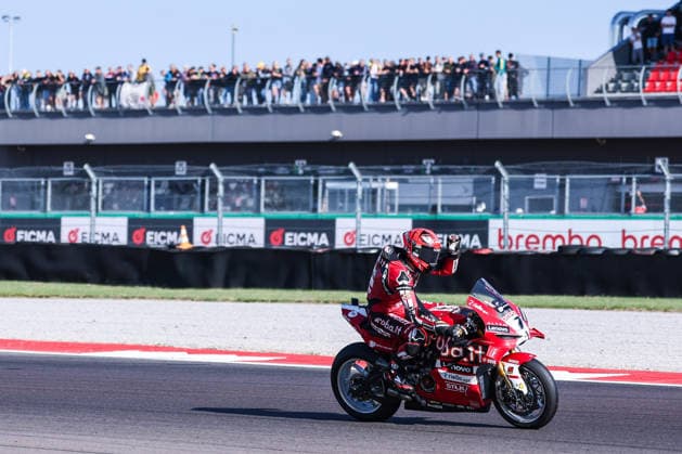 Iker Lecuona of Aruba.it Racing - Ducati with Ducati Panigale V4R seen during Free Practice 3 of SBK Round 10 EICMA Italian Round. Cremona Italy Copyright: xBEAUTIFULxSPORTS Carabellix