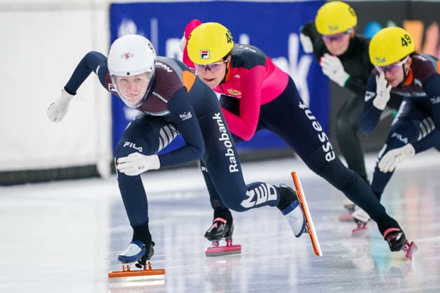 2026-09-26 - Shorttrack Trials World Tour HEERENVEEN, NETHERLANDS - SEPTEMBER 26: Michelle Velzeboer of Netherlands, Angel Daleman of Netherlands during the Shorttrack Trials World Tour at Thialf on September 26, 2026 in Heerenveen, Netherlands. Heerenveen Thialf Netherlands Content not available for redistribution in The Netherlands directly or indirectly through any third parties. Copyright: xAndrexWeeningx