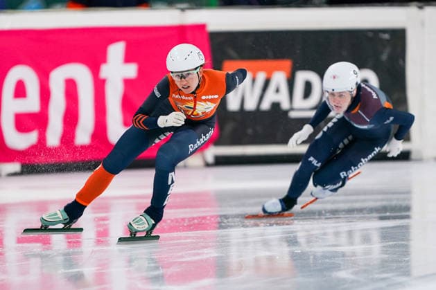 2026-09-26 - Shorttrack Trials World Tour HEERENVEEN, NETHERLANDS - SEPTEMBER 26: Selma Poutsma of Netherlands, Michelle Velzeboer of Netherlands during the Shorttrack Trials World Tour at Thialf on September 26, 2026 in Heerenveen, Netherlands. Heerenveen Thialf Netherlands Content not available for redistribution in The Netherlands directly or indirectly through any third parties. Copyright: xAndrexWeeningx