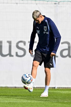 SOCCER - NL, AUT vs KOS VIENNA,AUSTRIA,26.SEP.26 - SOCCER - UEFA Nations League, group stage, OEFB international match, Länderspiel, Nationalmannschaft Austria vs Kosovo, preview, training team AUT. Image shows Vasilije Markovic (AUT).  GEPAxpictures xAvnixRetkoceri