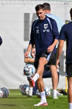 SOCCER - NL, AUT vs KOS VIENNA,AUSTRIA,26.SEP.26 - SOCCER - UEFA Nations League, group stage, OEFB international match, Länderspiel, Nationalmannschaft Austria vs Kosovo, preview, training team AUT. Image shows Maximilian Woeber (AUT).  GEPAxpictures xAvnixRetkoceri