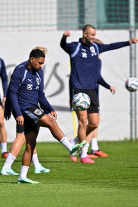 SOCCER - NL, AUT vs KOS VIENNA,AUSTRIA,26.SEP.26 - SOCCER - UEFA Nations League, group stage, OEFB international match, Länderspiel, Nationalmannschaft Austria vs Kosovo, preview, training team AUT. Image shows Phillipp Mwene (AUT).  GEPAxpictures xAvnixRetkoceri