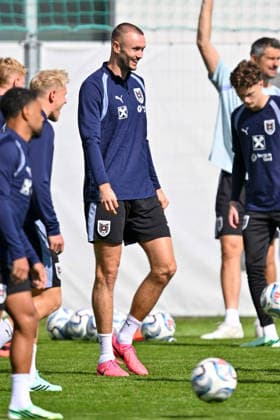 SOCCER - NL, AUT vs KOS VIENNA,AUSTRIA,26.SEP.26 - SOCCER - UEFA Nations League, group stage, OEFB international match, Länderspiel, Nationalmannschaft Austria vs Kosovo, preview, training team AUT. Image shows Sasa Kalajdzic (AUT).  GEPAxpictures xAvnixRetkoceri