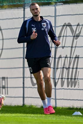 SOCCER - NL, AUT vs KOS VIENNA,AUSTRIA,26.SEP.26 - SOCCER - UEFA Nations League, group stage, OEFB international match, Länderspiel, Nationalmannschaft Austria vs Kosovo, preview, training team AUT. Image shows Sasa Kalajdzic (AUT).  GEPAxpictures xAvnixRetkoceri