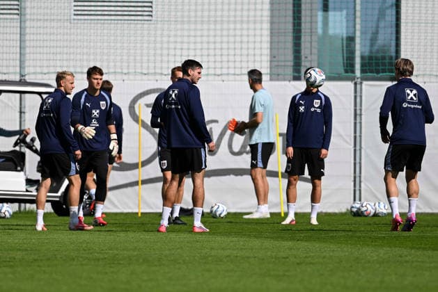 SOCCER - NL, AUT vs KOS VIENNA,AUSTRIA,26.SEP.26 - SOCCER - UEFA Nations League, group stage, OEFB international match, Länderspiel, Nationalmannschaft Austria vs Kosovo, preview, training team AUT. Image shows players of AUT.  GEPAxpictures xAvnixRetkoceri