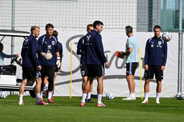 SOCCER - NL, AUT vs KOS VIENNA,AUSTRIA,26.SEP.26 - SOCCER - UEFA Nations League, group stage, OEFB international match, Länderspiel, Nationalmannschaft Austria vs Kosovo, preview, training team AUT. Image shows players of AUT.  GEPAxpictures xAvnixRetkoceri