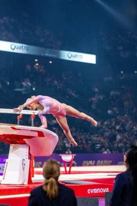September 26, 2026, Paris, Paris, France: September 26, 2026, Paris, France: Sabrina Maneca-Voinea of Romania during the qualifier of the vault at Gym Paris inside the AccorArena. France News - September 26, 2026  - ZUMAp284 20260926_zip_p284_025 Copyright: xMickaelxPintax