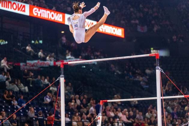 September 26, 2026, Paris, Paris, France: September 26, 2026, Paris, France: Lena Khenoun of Algeria during the qualifier of the uneven bars at Gym Paris inside the AccorArena. Paris France - ZUMAp284 20260926_zip_p284_031 Copyright: xMickaelxPintax