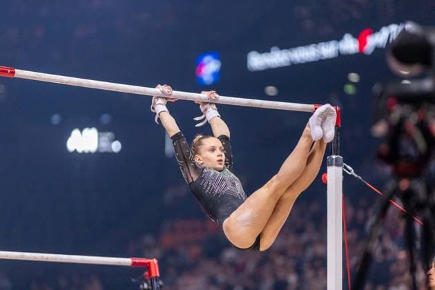September 26, 2026, Paris, Paris, France: September 26, 2026, Paris, France: Varvara Belova during the qualifier of the uneven bars at Gym Paris inside the AccorArena. Paris France - ZUMAp284 20260926_zip_p284_039 Copyright: xMickaelxPintax